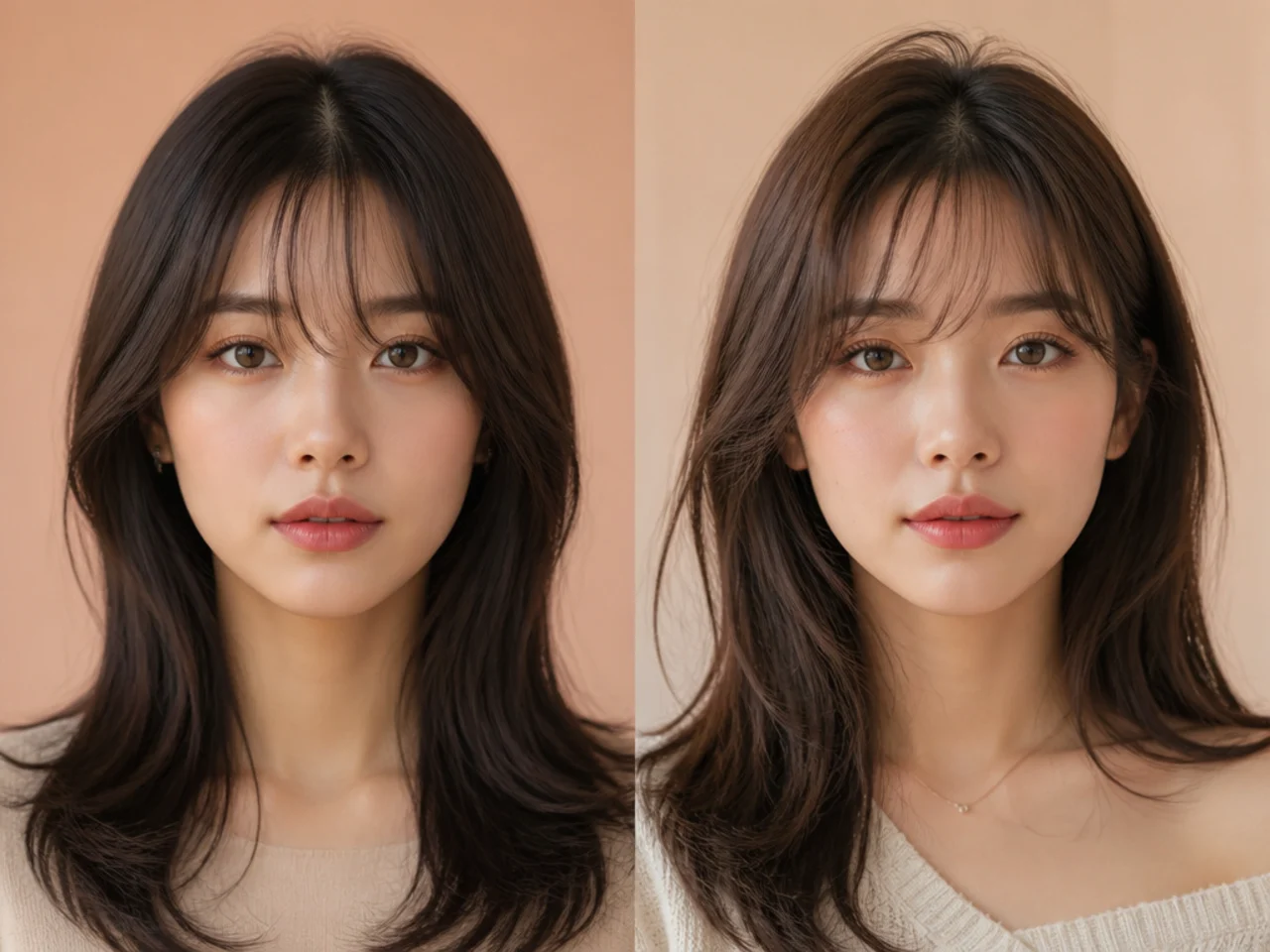 A see-through fringe compared with a wispy one