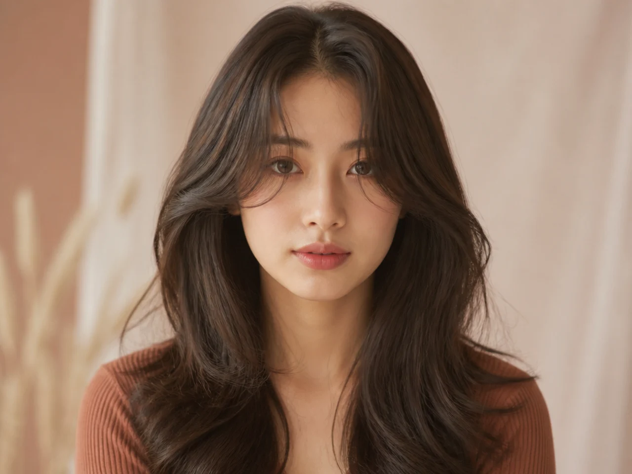 Curtain bangs on thick hair