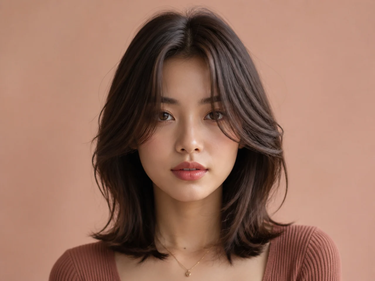 Curtain bangs on a lob