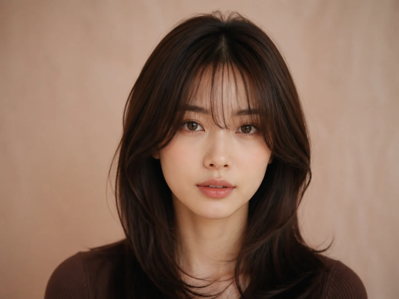 A Korean cut styled with a see-through fringe