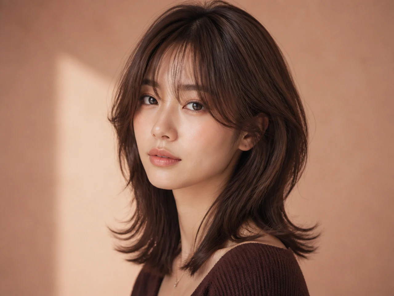 Three-quarter view of a styled Korean cut
