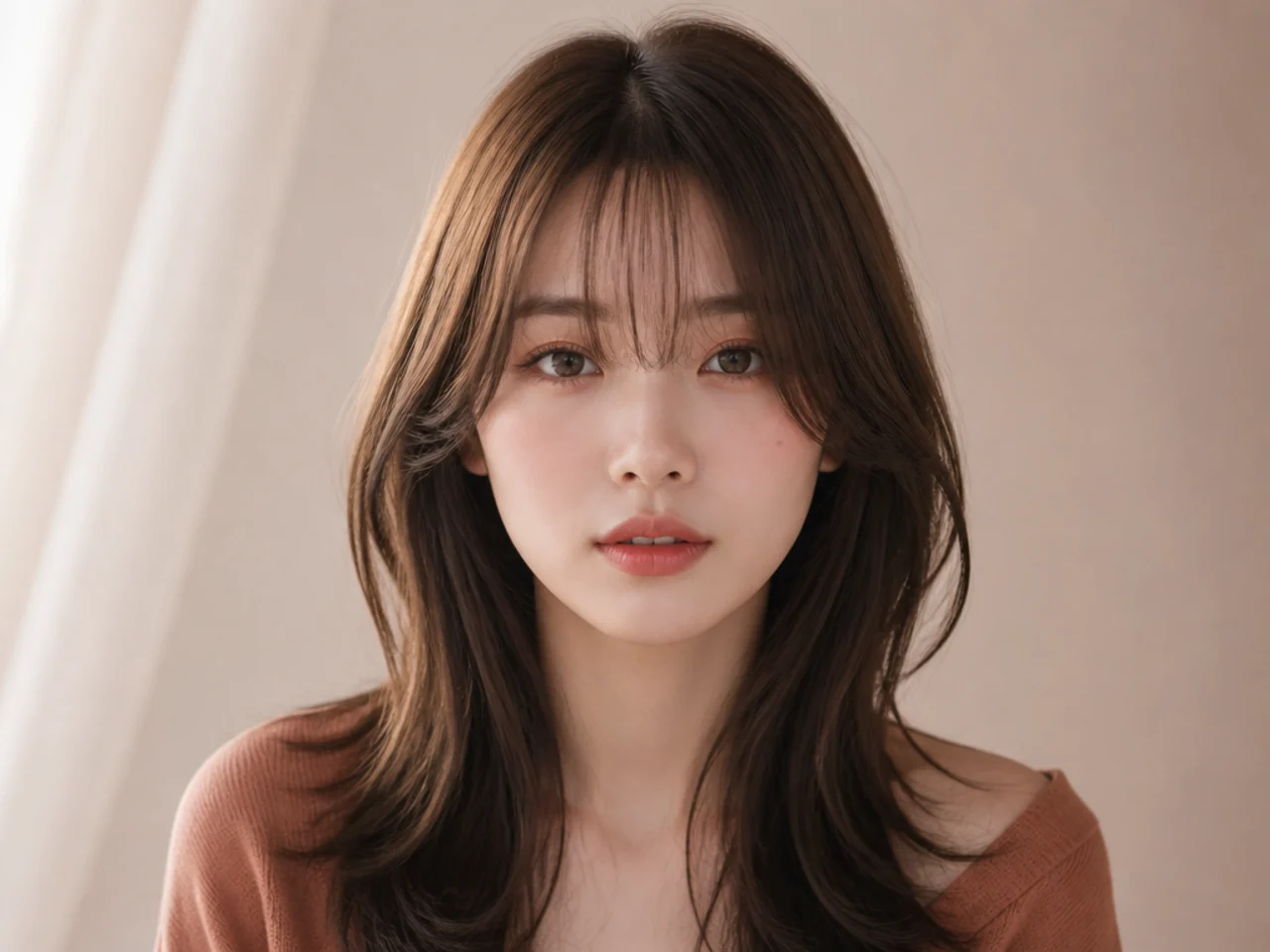 A wispy fringe with thinned ends
