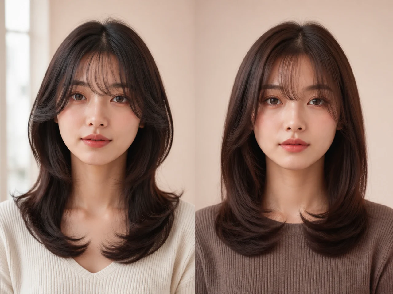 A C-curl starting at the cheekbone compared with below the jaw