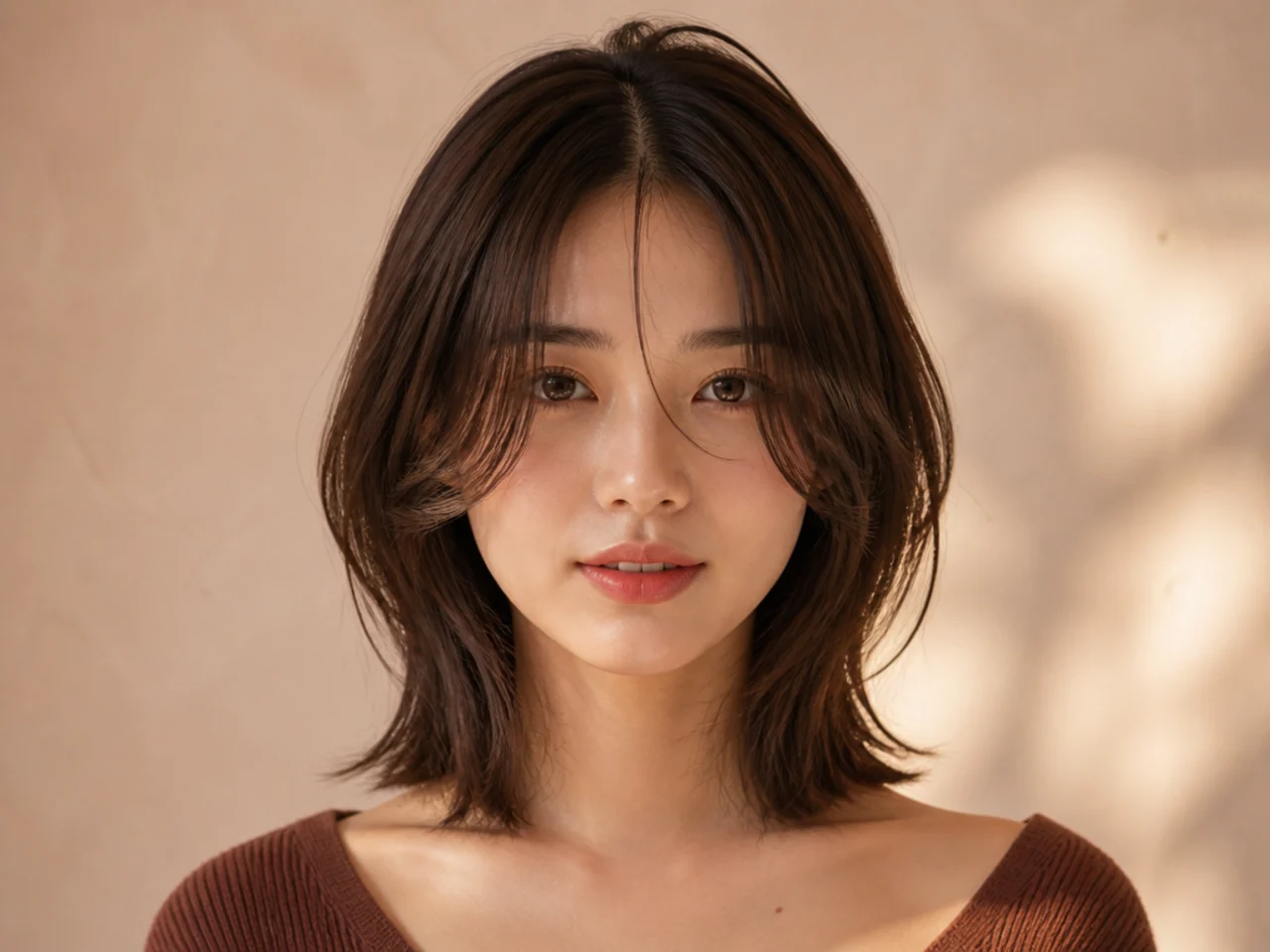 A layered lob with face framing
