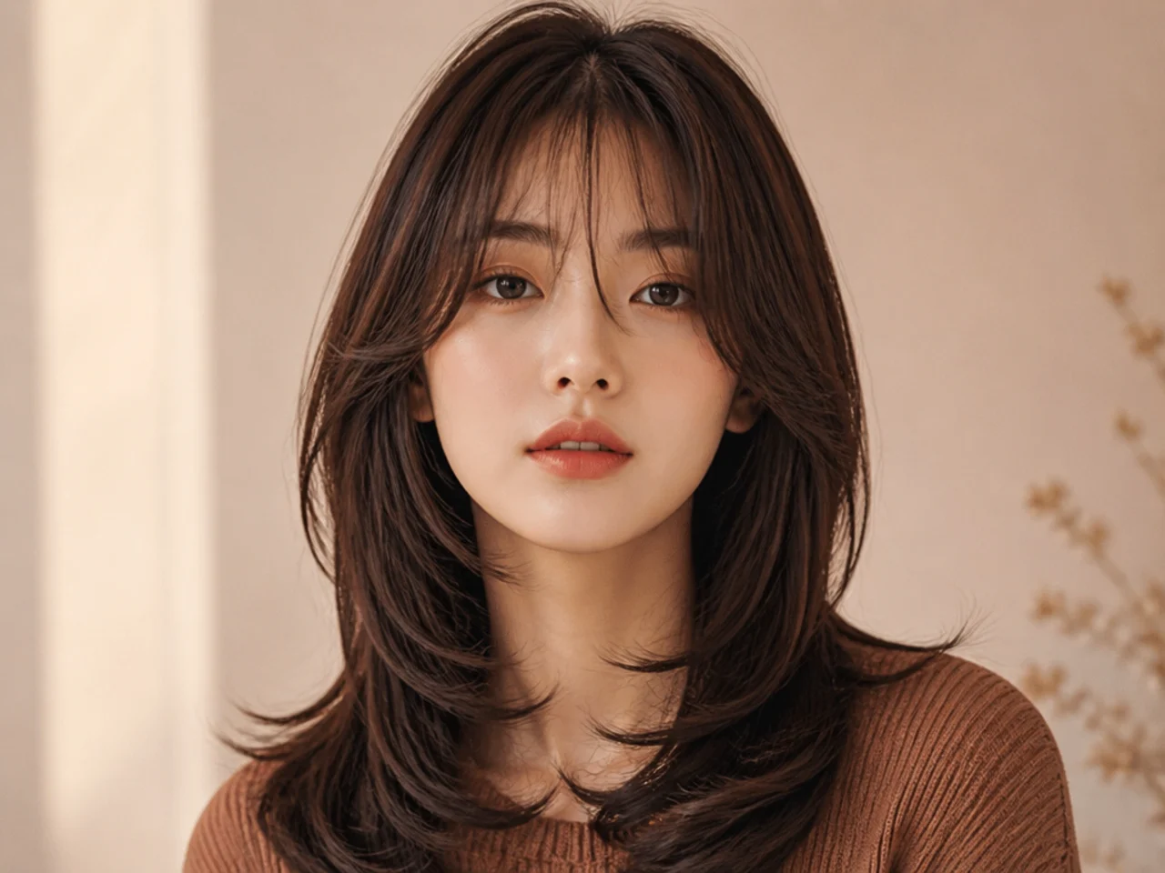 A Korean-style cut on thick hair