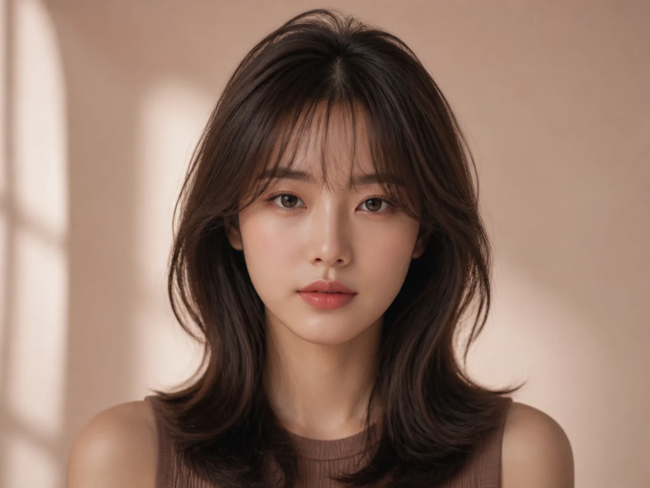Hair blow-dried for crown volume