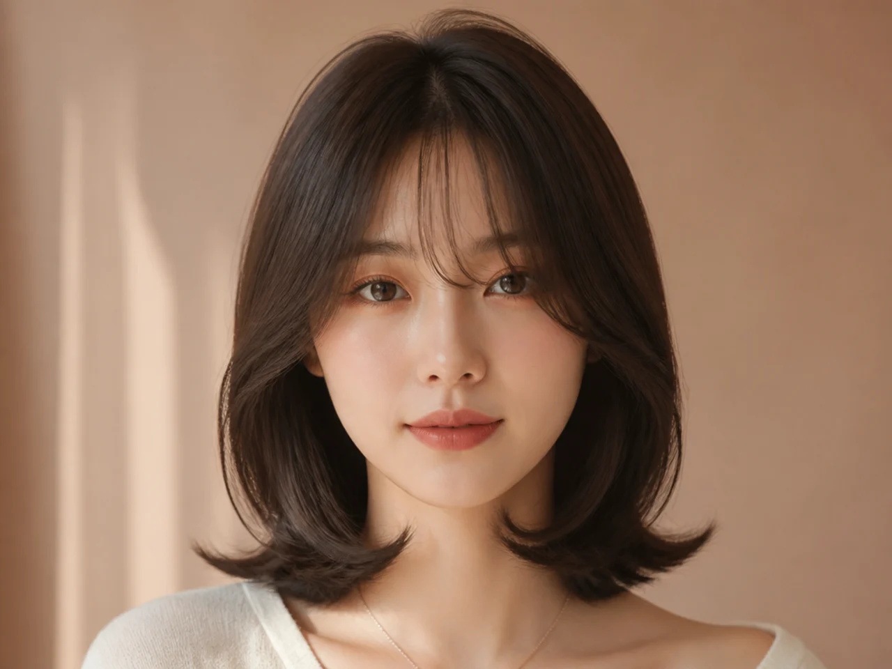 A shoulder-length cut with C-curl ends