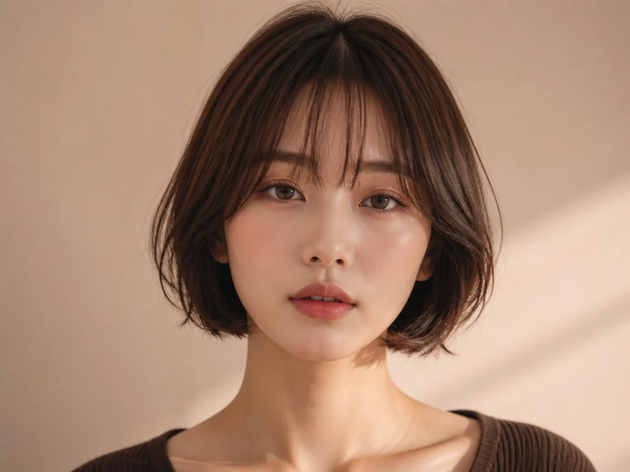 Wispy bangs on a bob