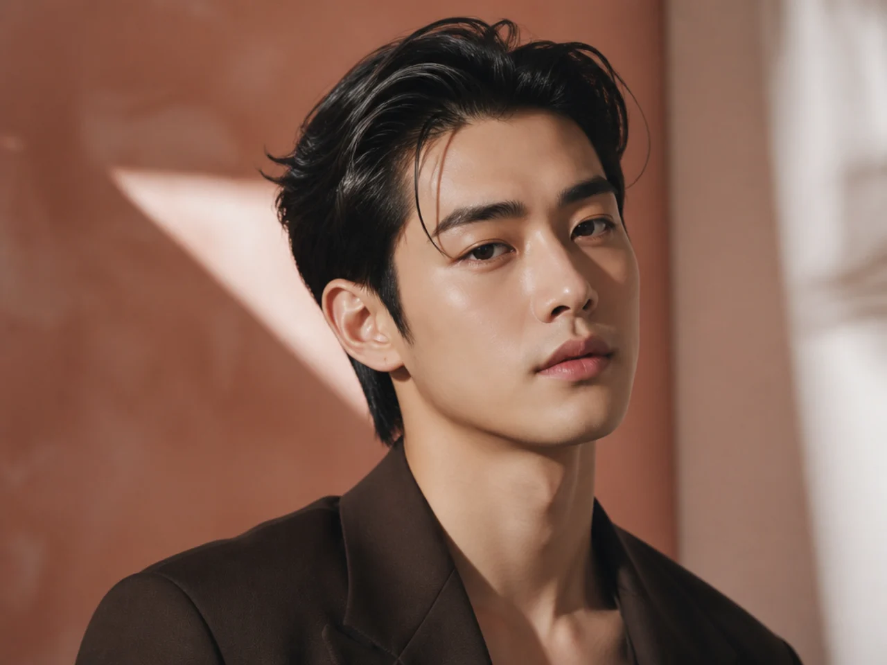 Korean Slicked Back Hairstyle Men