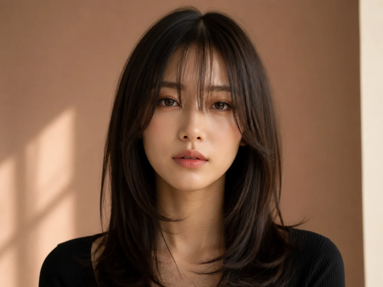 A hush cut on straight hair