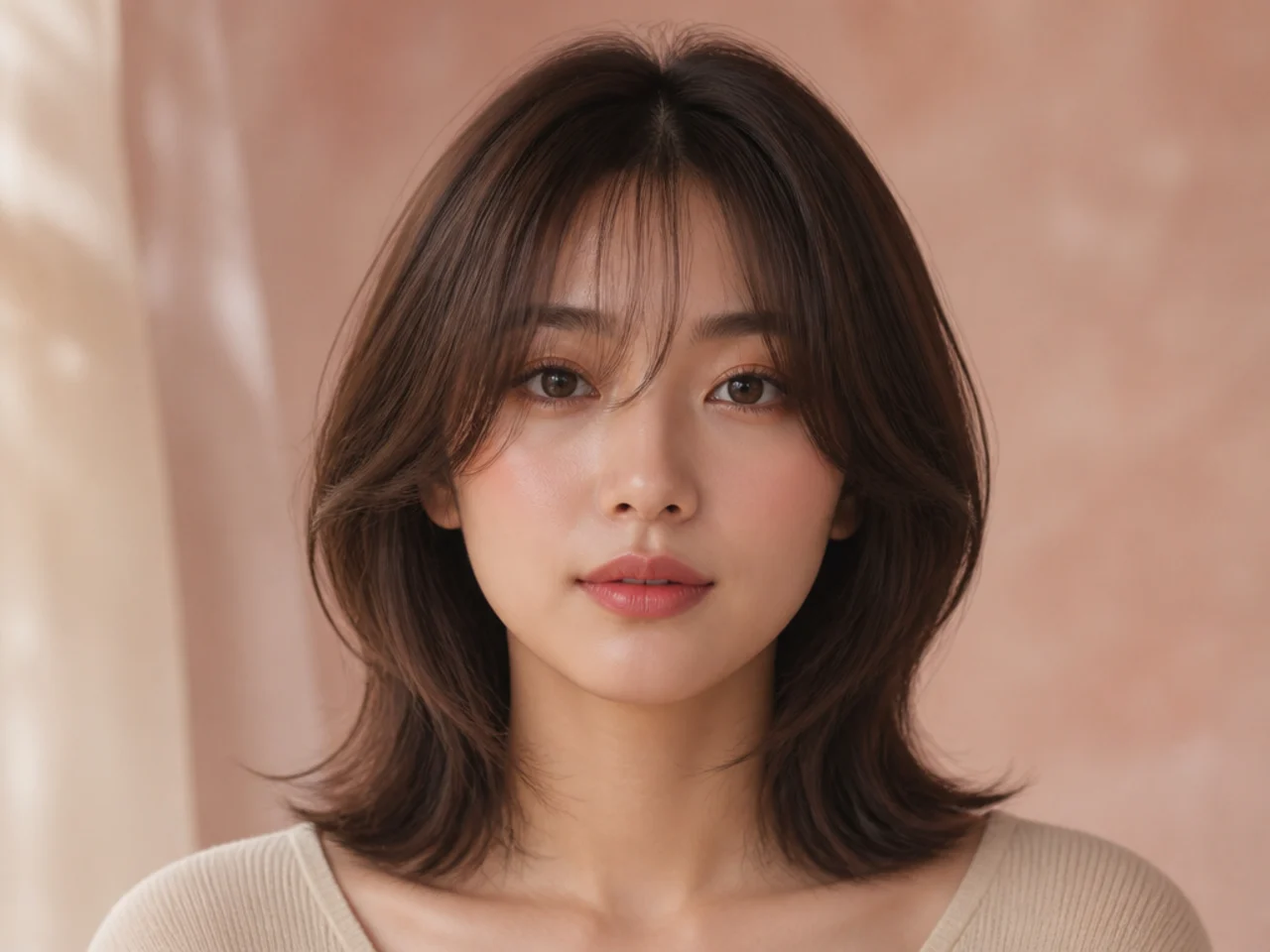 A shoulder-length hush cut