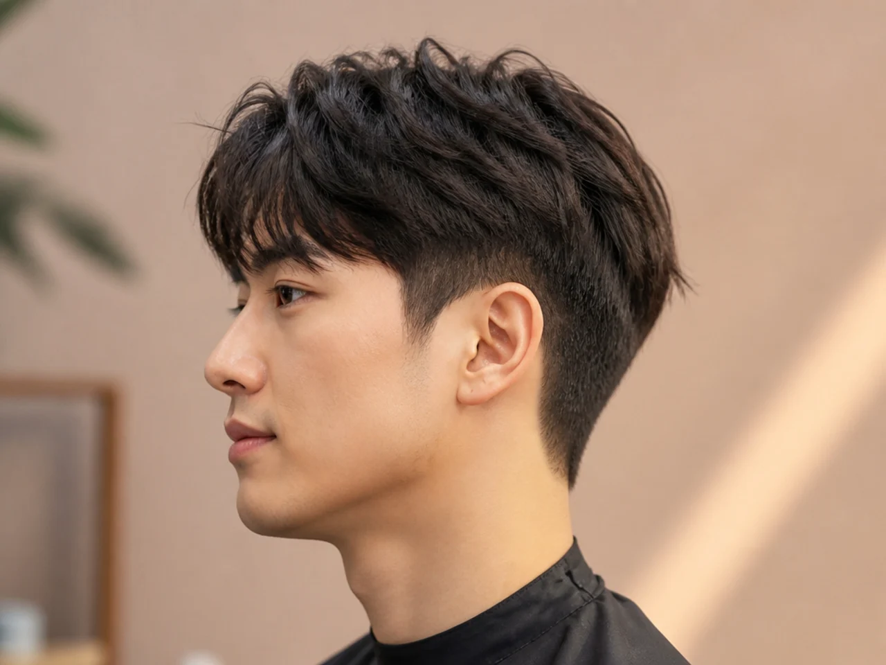 Editorial lineup of Korean two block haircut variations on straight black hair