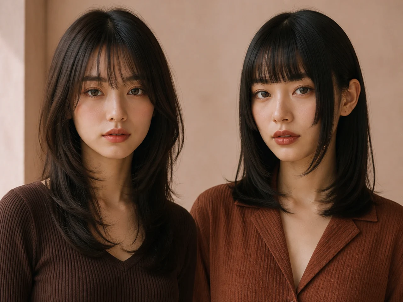 A hush cut beside a hime cut