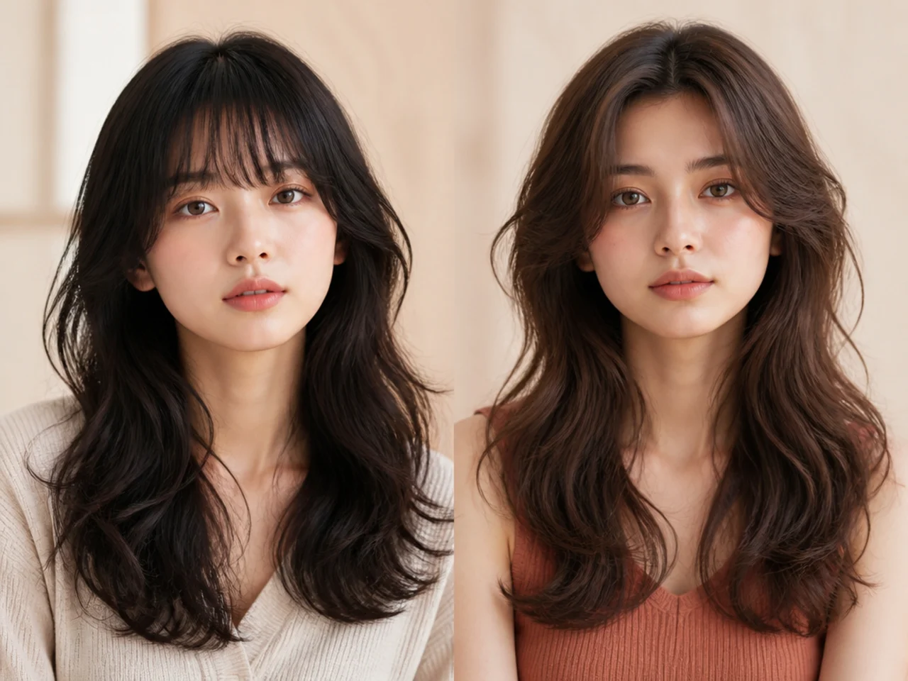 Both approaches on wavy hair