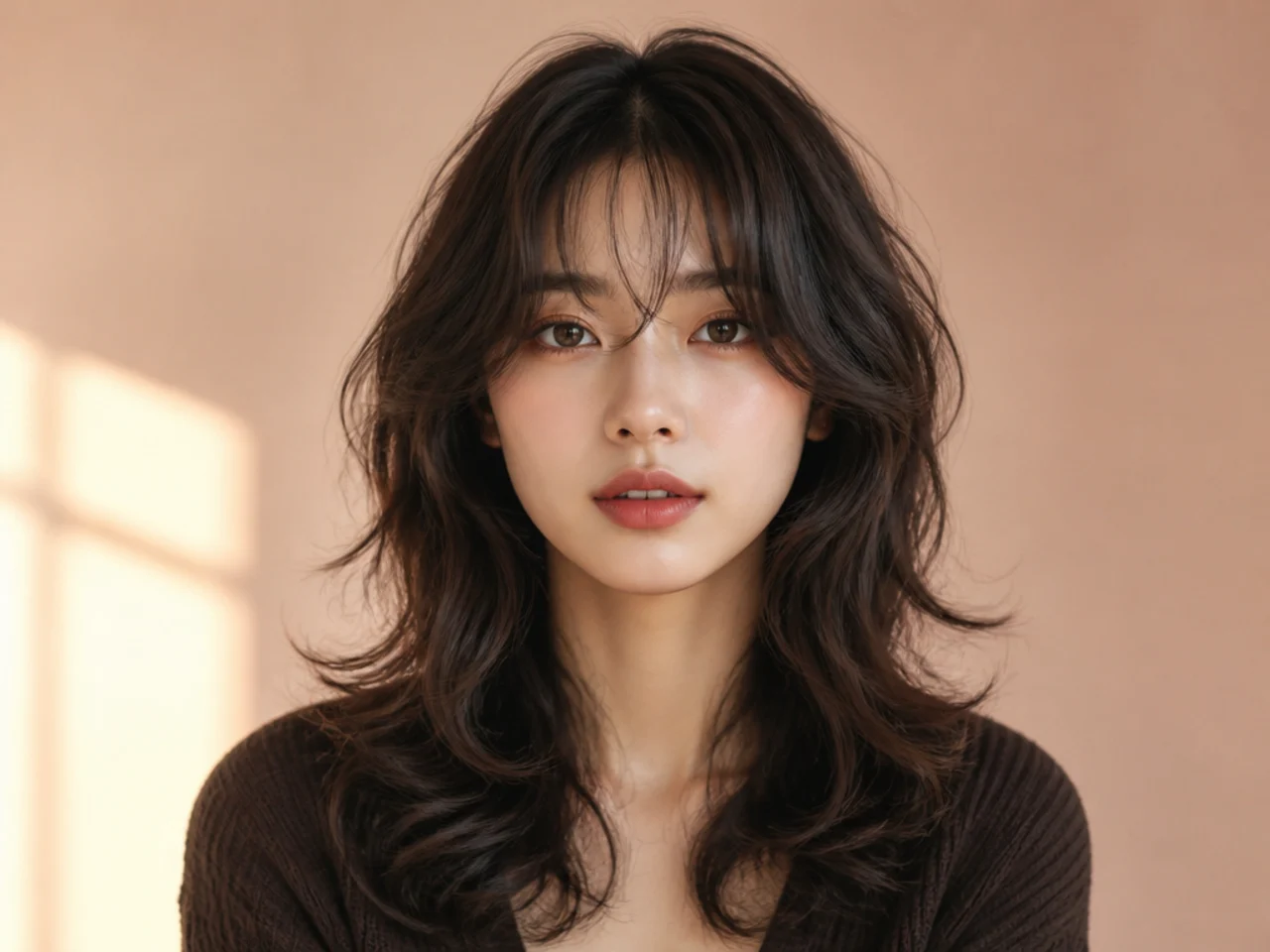 A wolf cut with a soft perm