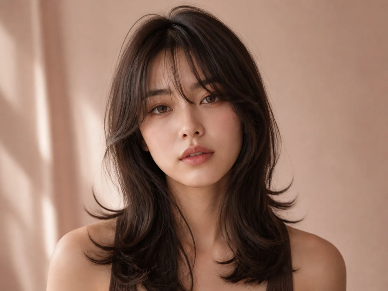 A Korean wolf cut ten weeks on
