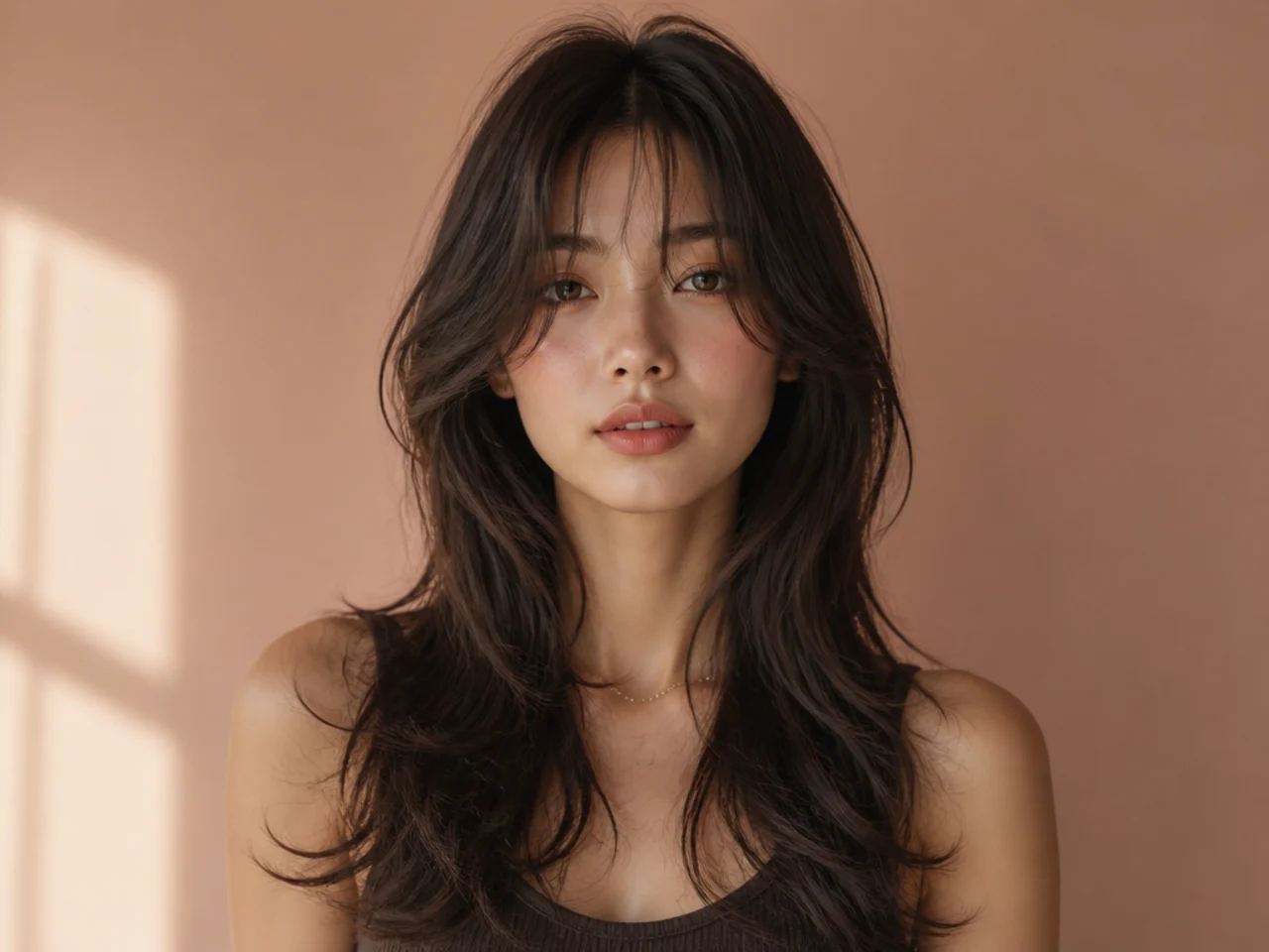 A long Korean wolf cut