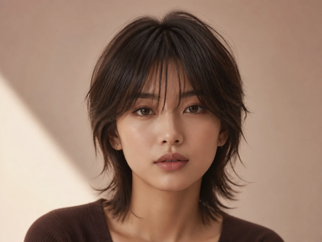 A short Korean wolf cut