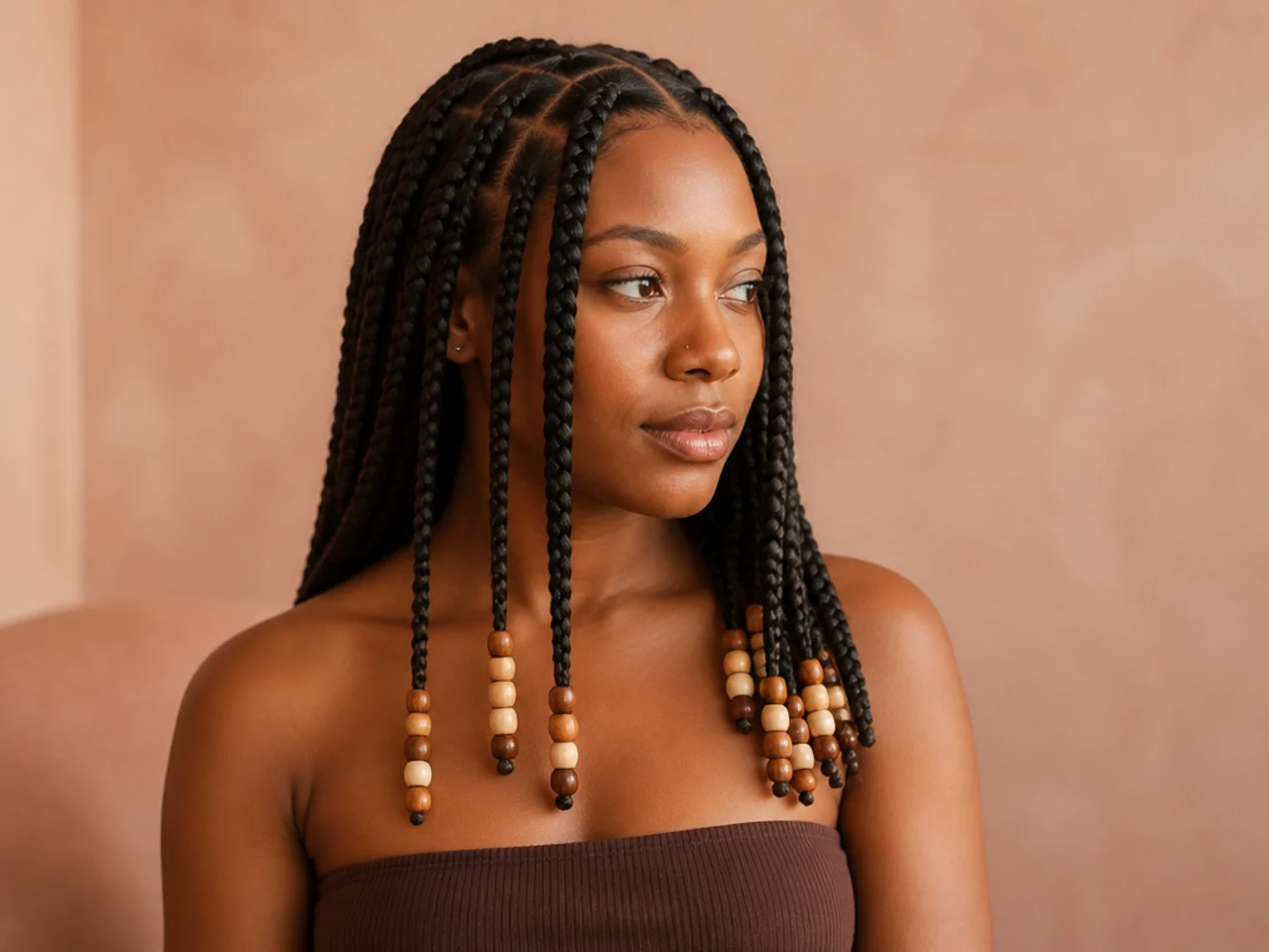 Beads on the front braids only