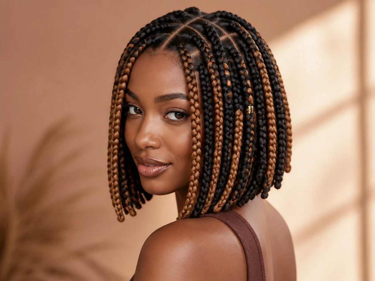 Two-tone braid bob