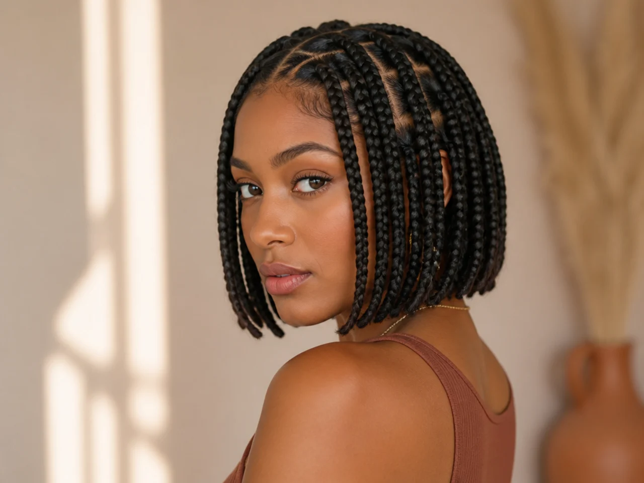 Jaw-length braid bob