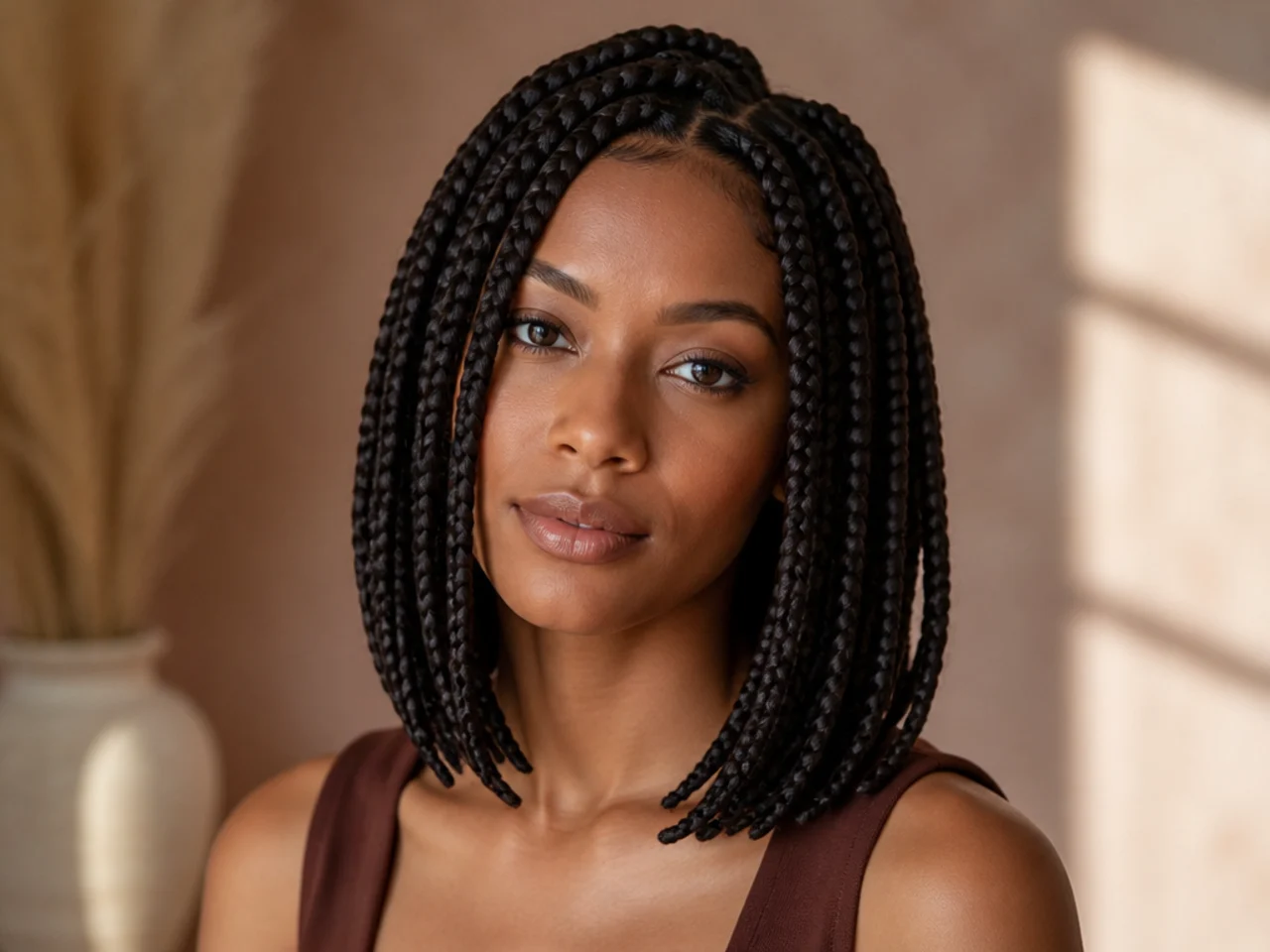 Collarbone-length braid lob