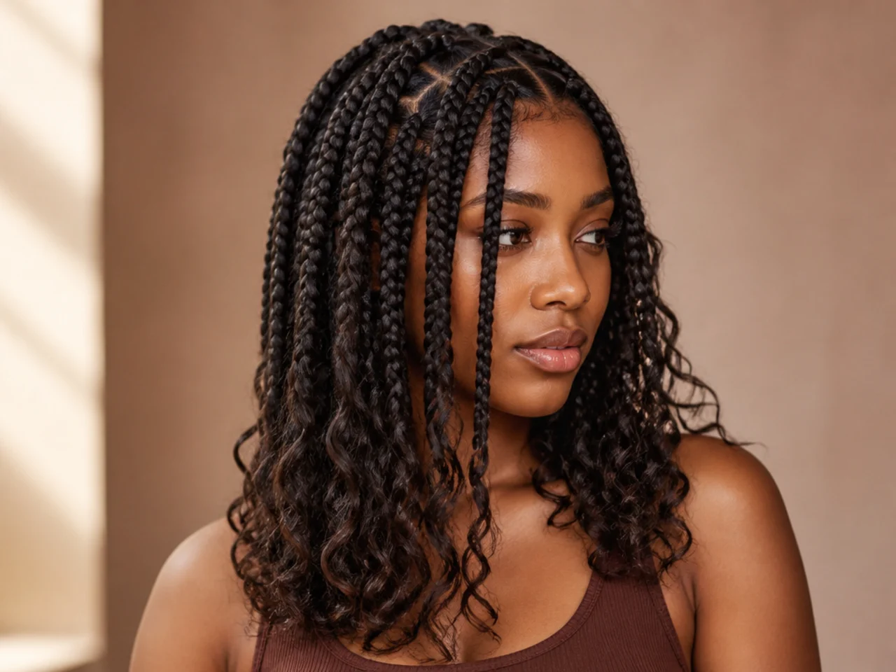 Curly braids at four weeks with matting at the transition