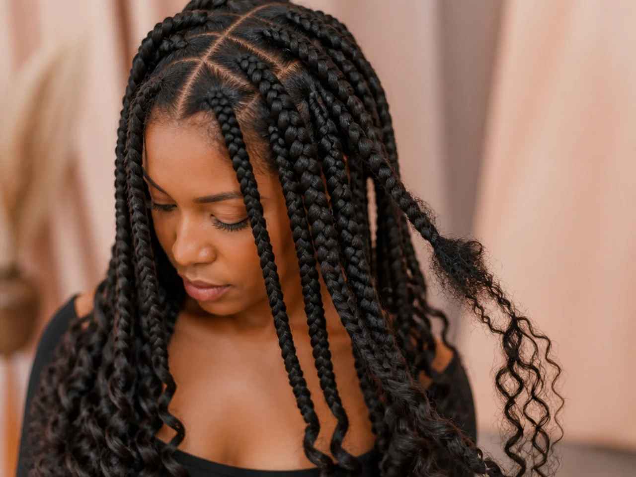 A matted transition point on a curly braid