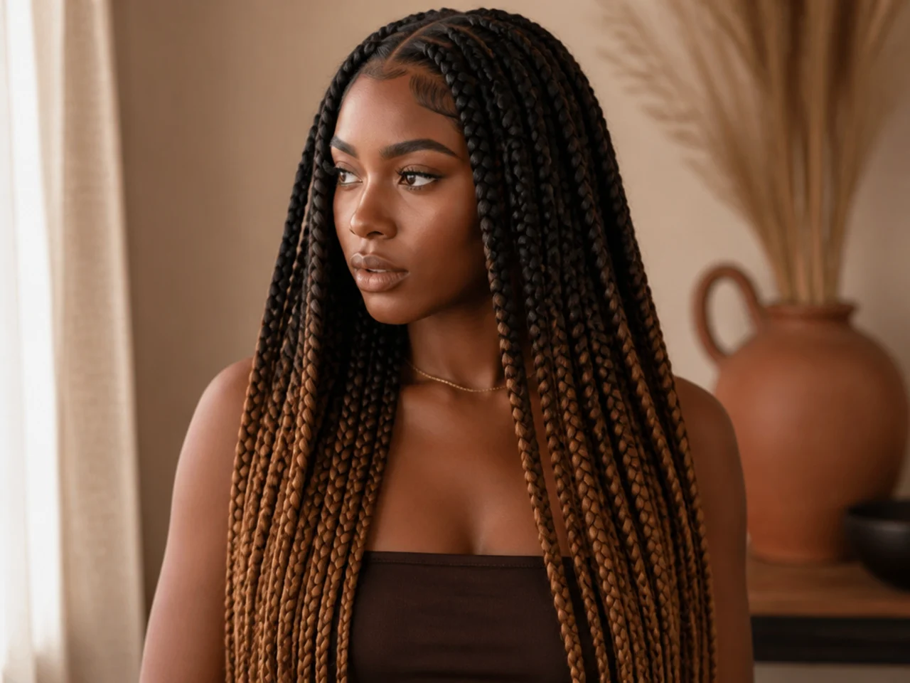 Ombré large knotless braids