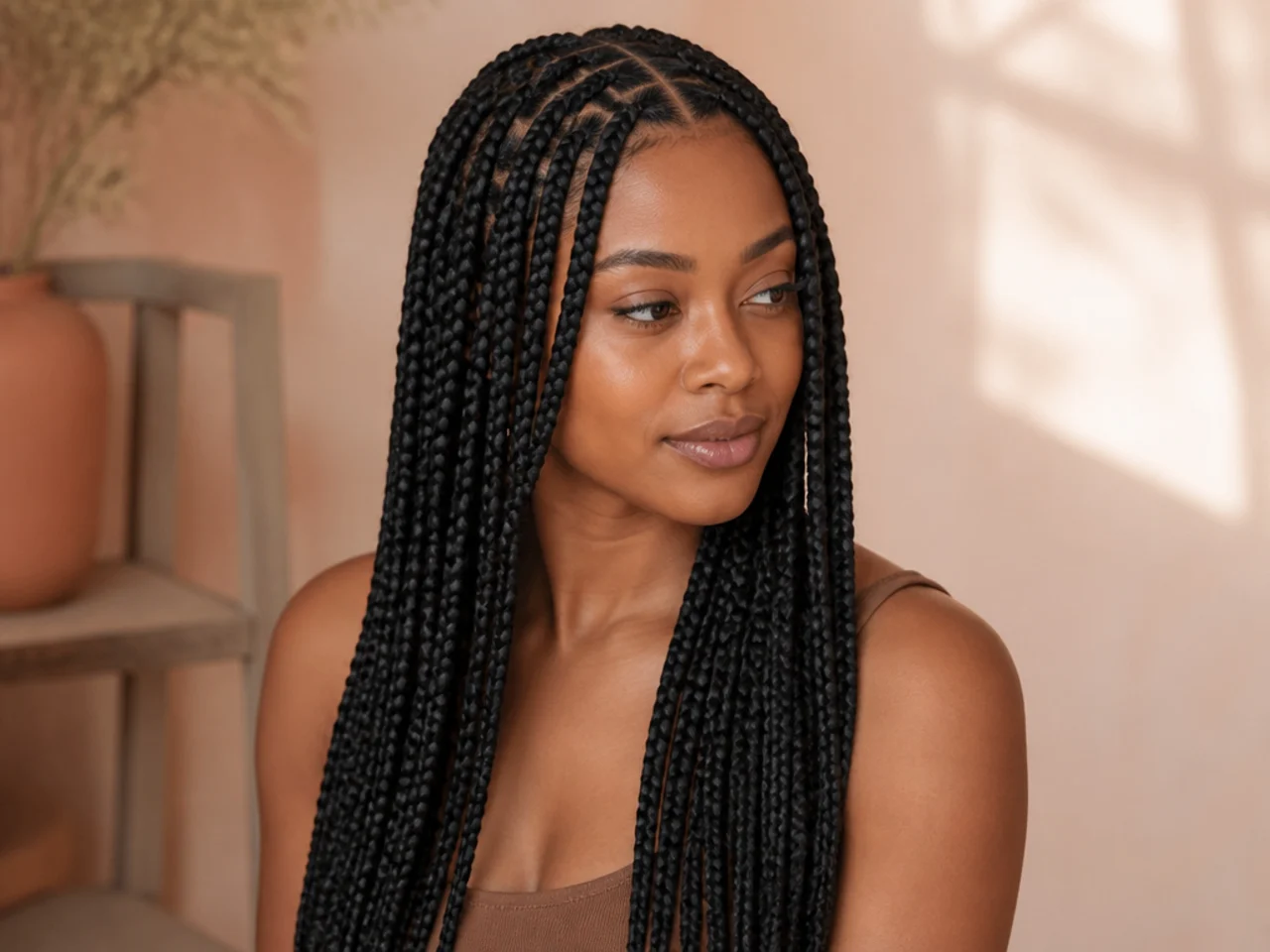 Braids installed on fine natural hair