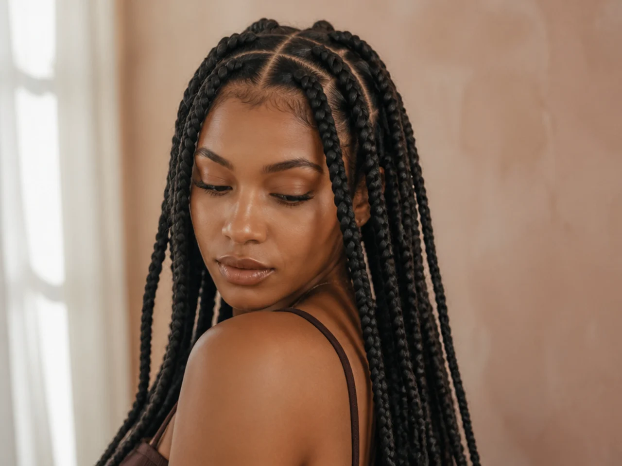 Braids at the point where they begin to loosen