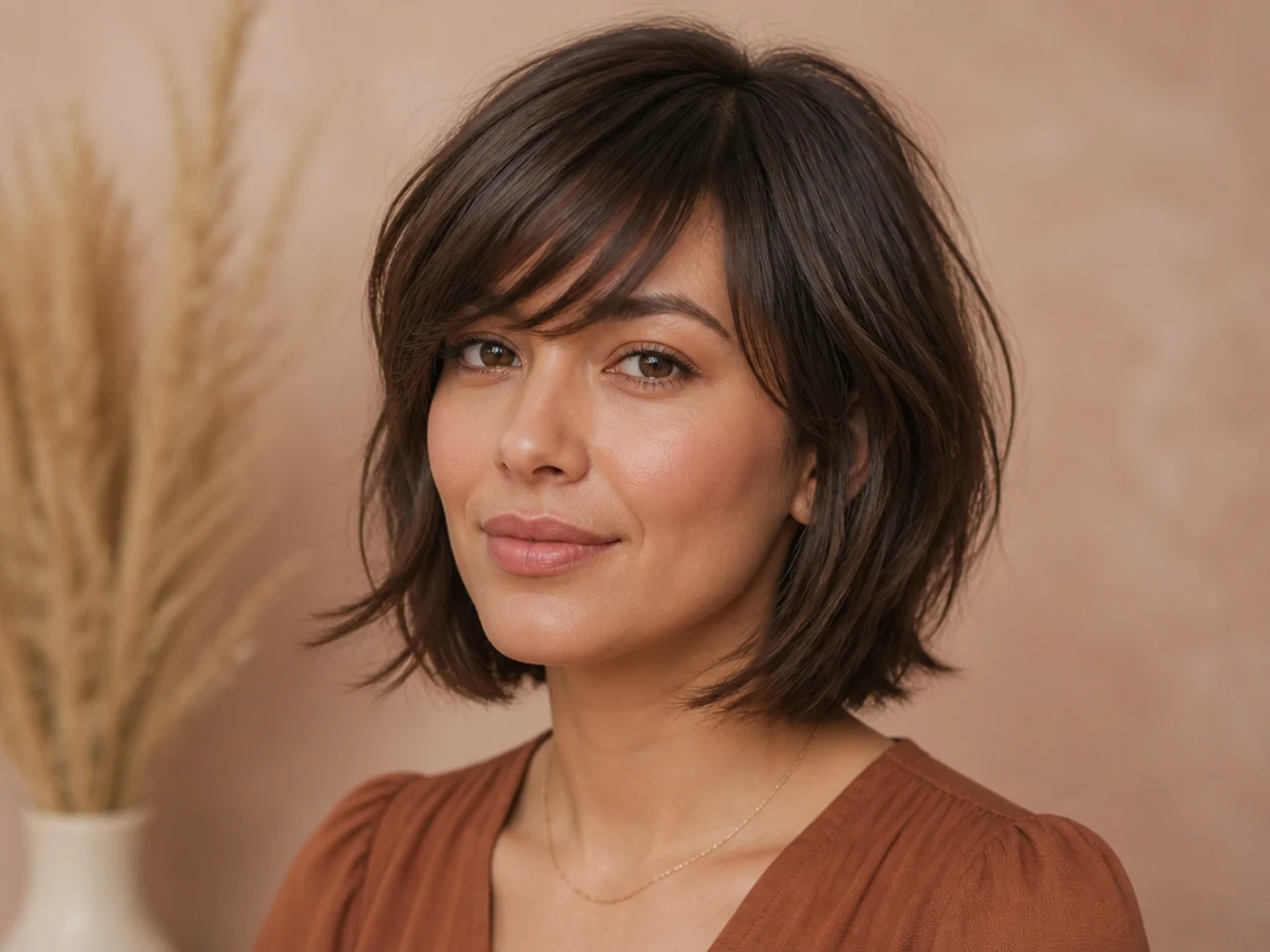 Layered Bob with Side Bangs