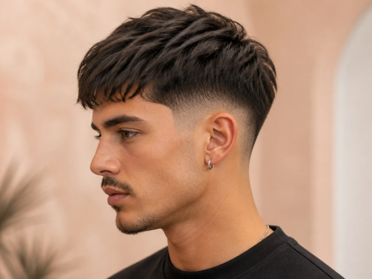 Long Layered Crew Cut with High Taper Fade