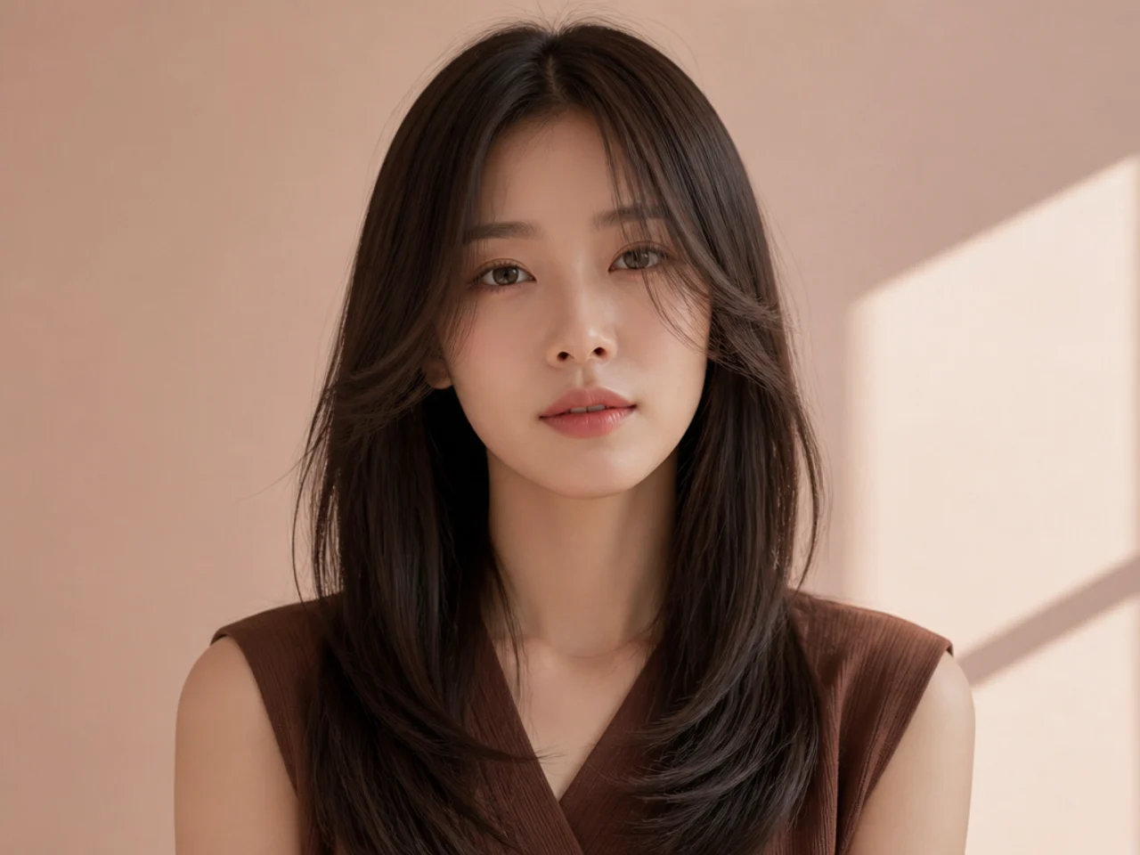 Tapered layers on straight hair