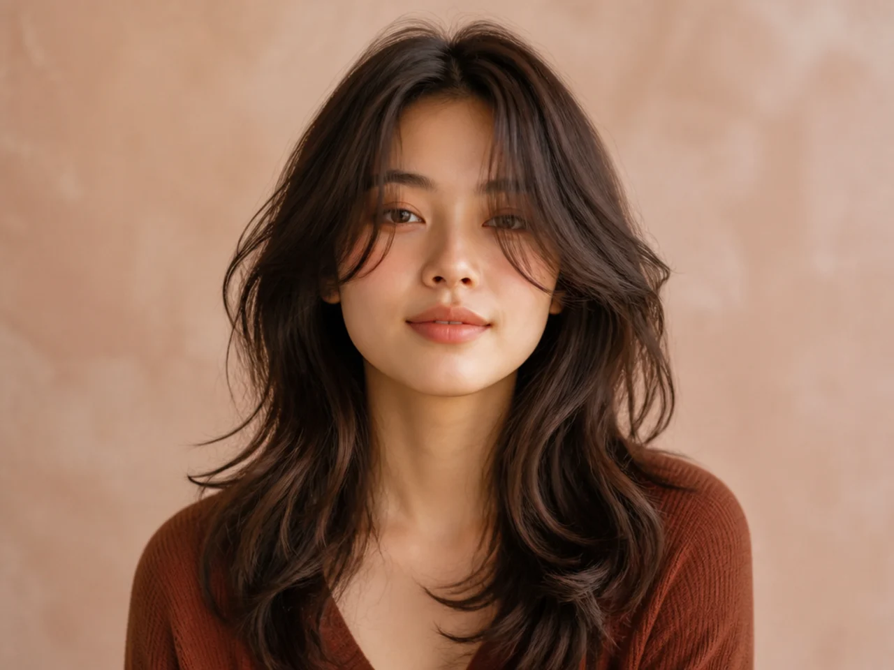 Tapered layers on wavy hair