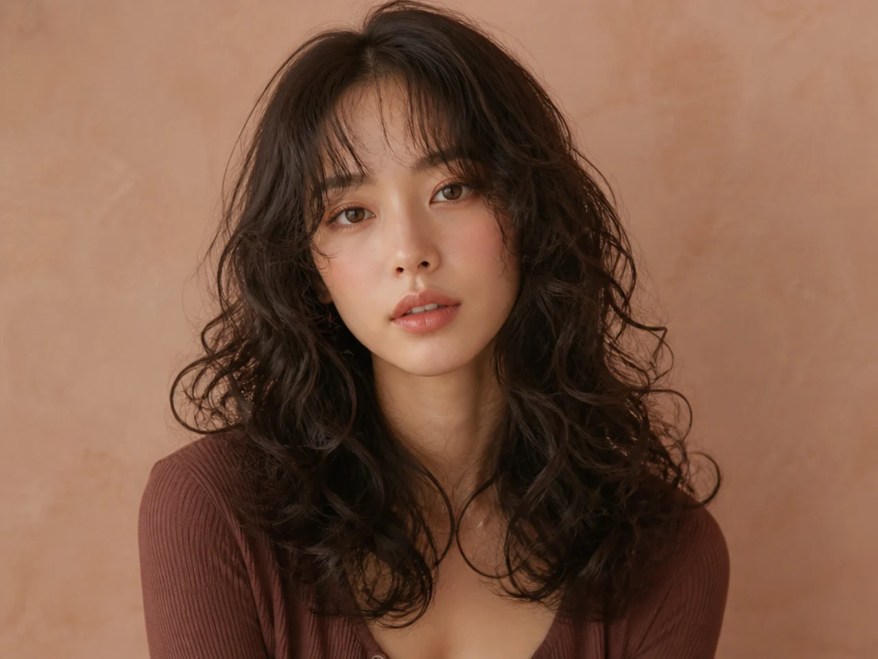 Layers shaped into curly hair