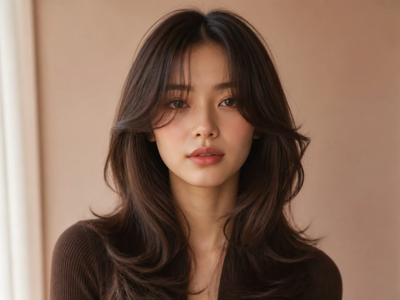 Tapered layers on thick hair