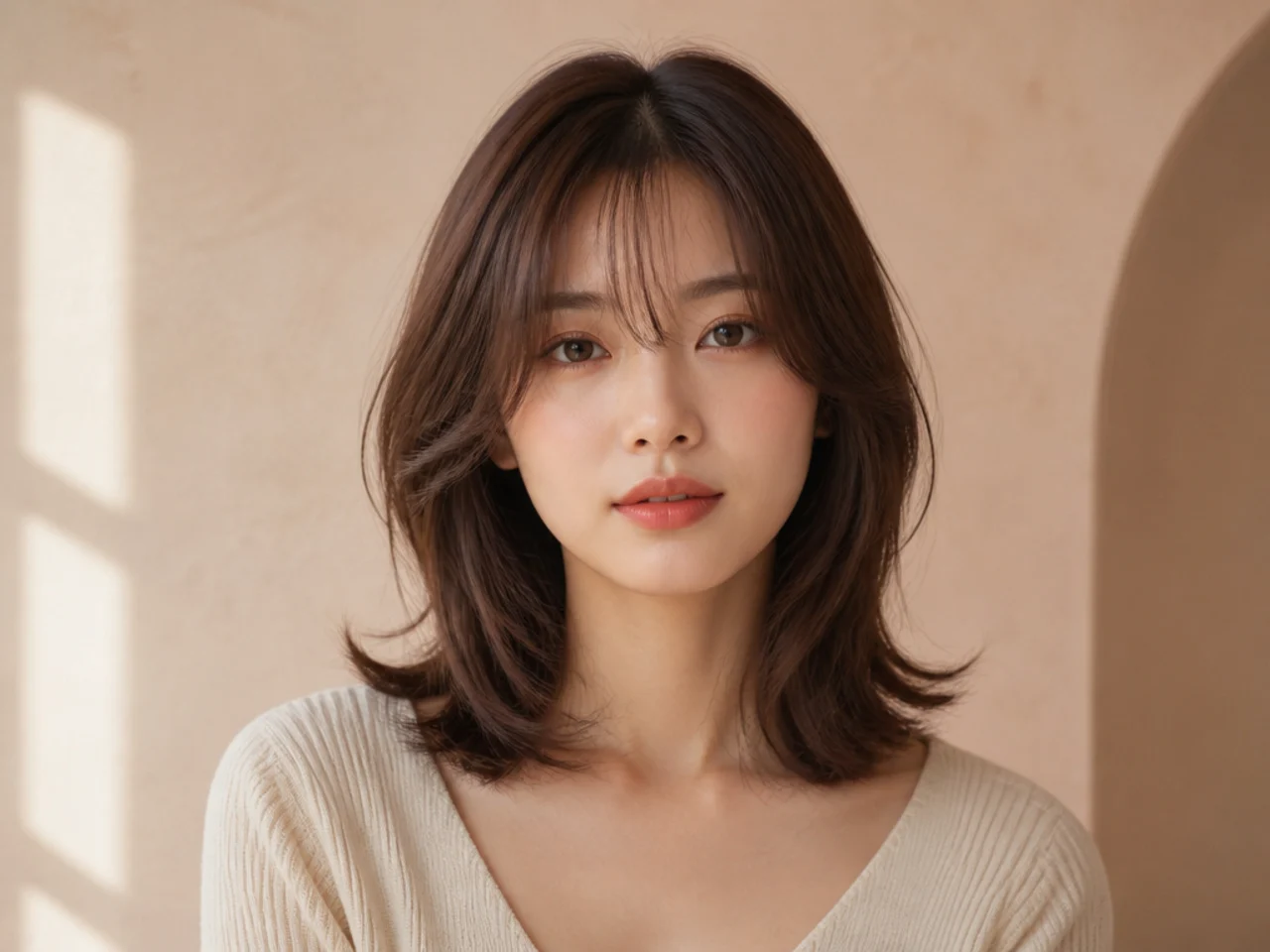 Shoulder-length tapered layers
