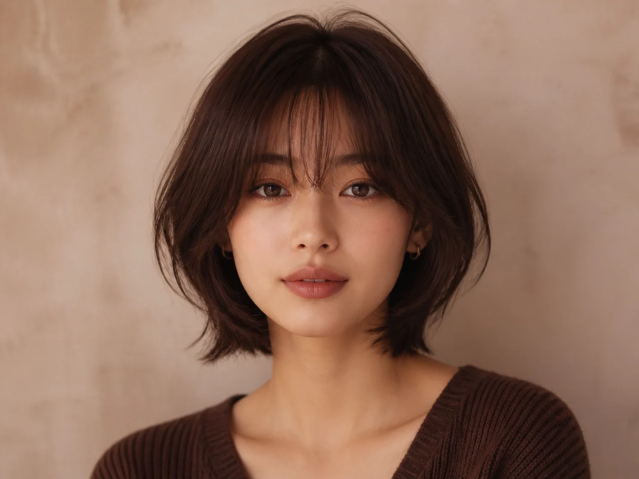 A layered Korean bob