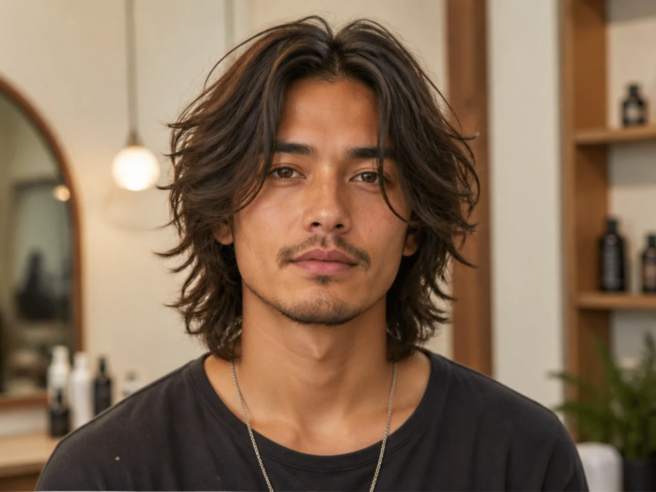 Parted, Long Shaggy Hair