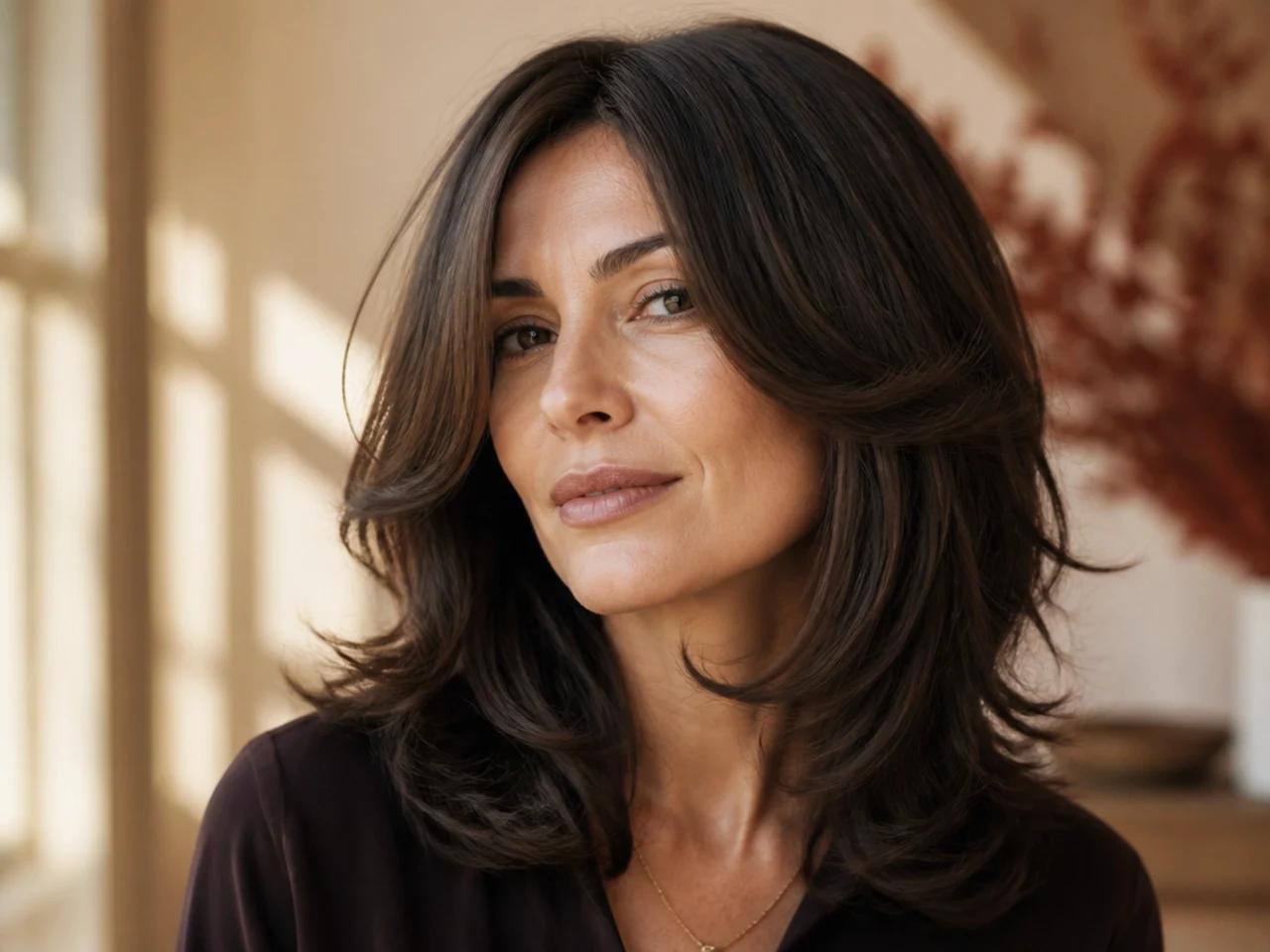 A visible layer starting at cheekbone level