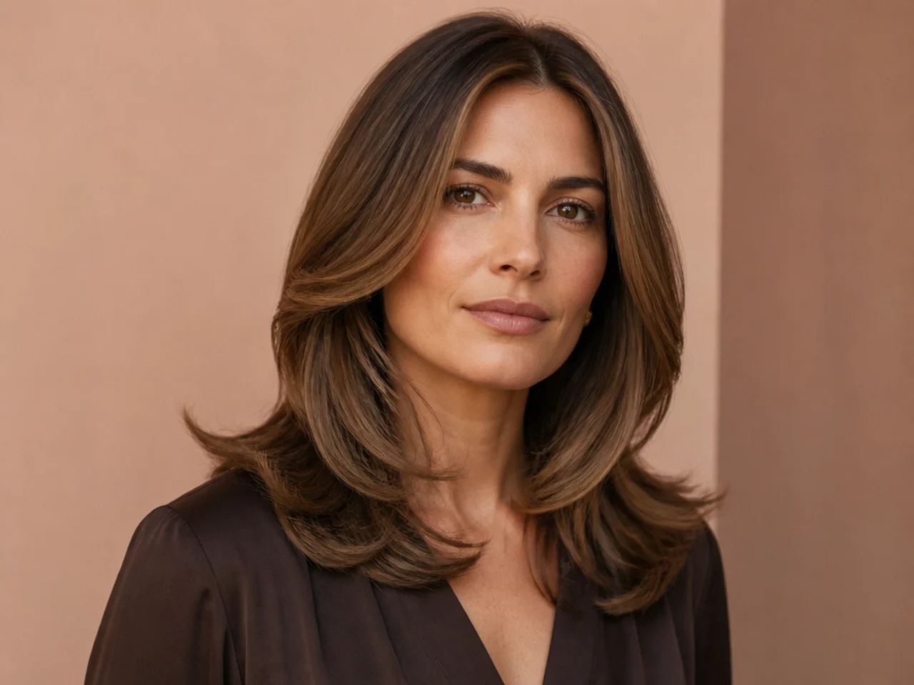 Mid-length hair with long layers