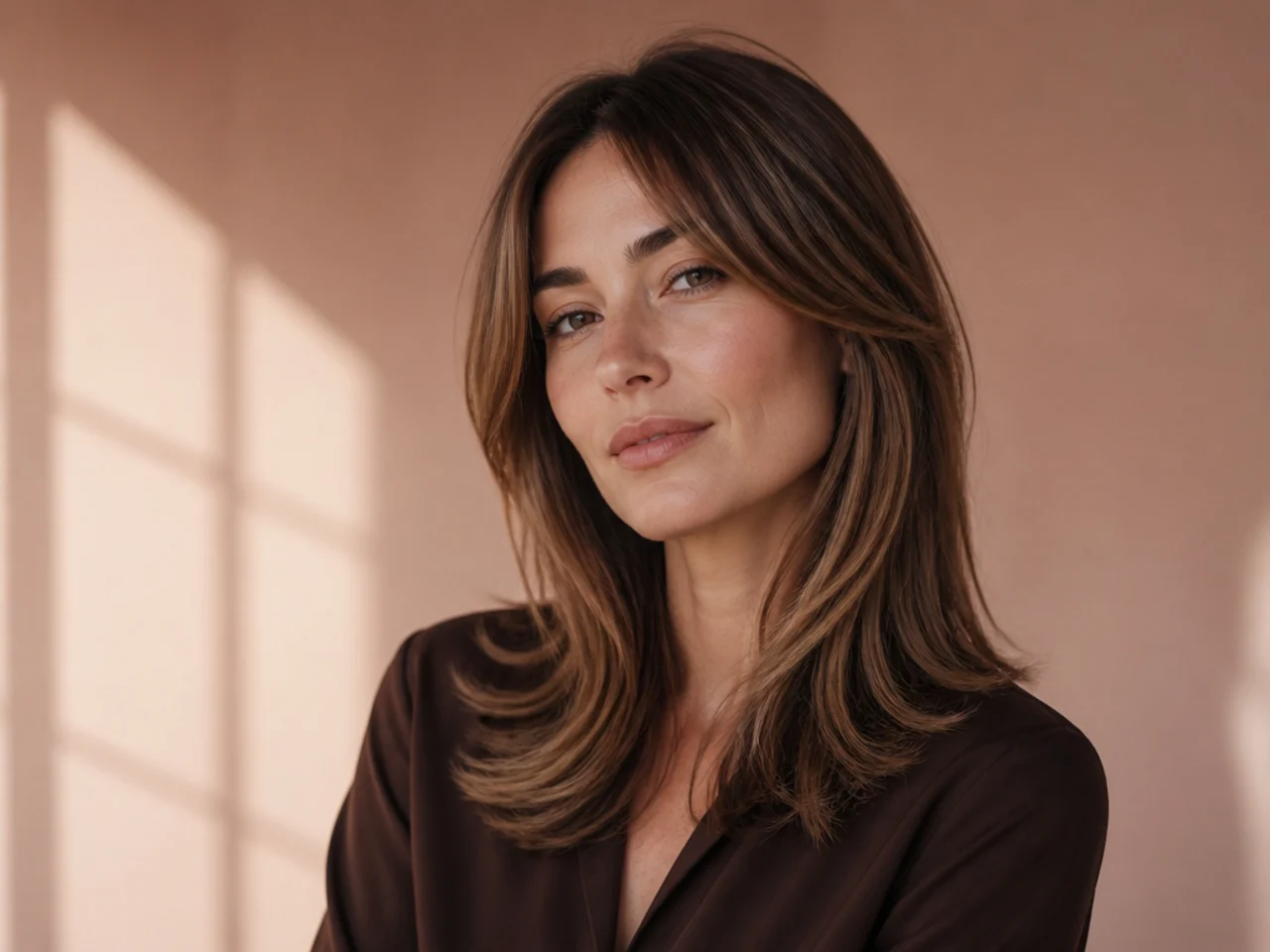 Minimal long layers on fine hair