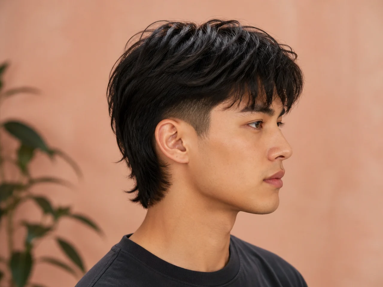 Two-block layered wolf cut with hidden undercut and layered top falling over the disconnect