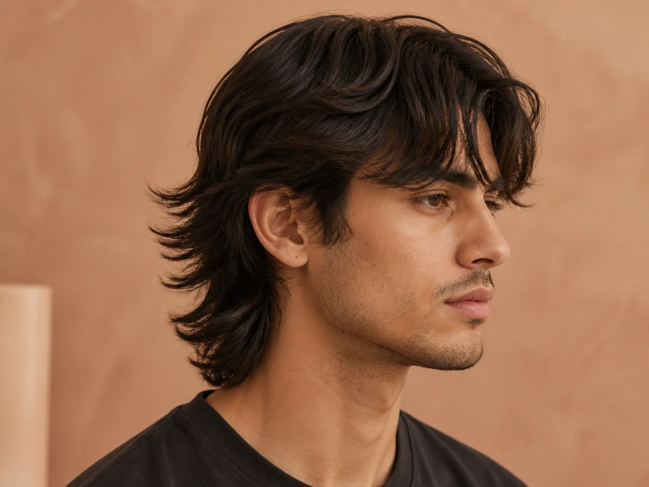 Feathered layered wolf cut with soft airy layer edges and wispy face-framing pieces