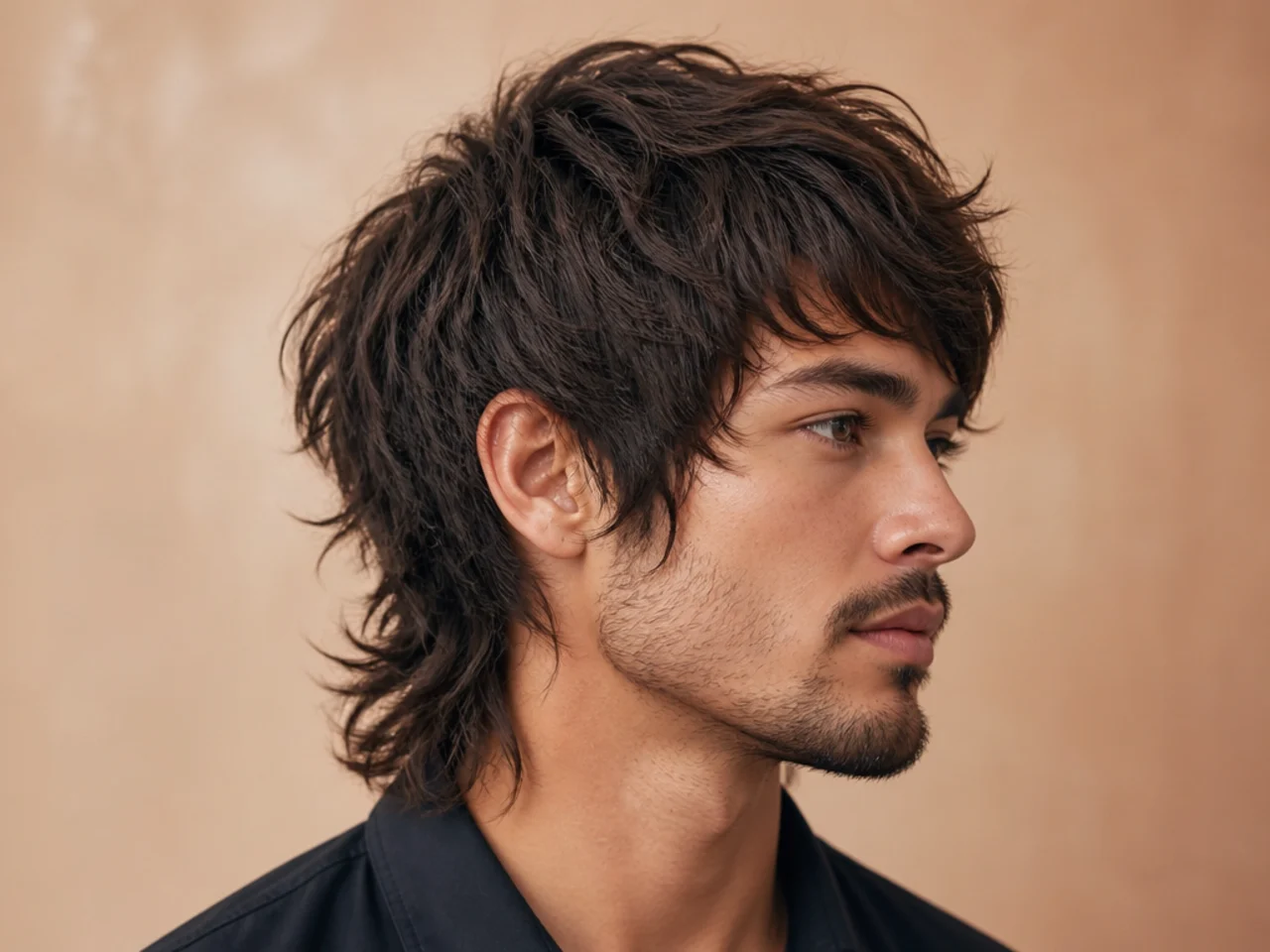 Textured layered wolf cut with heavy point-cutting and visible piecey separation throughout