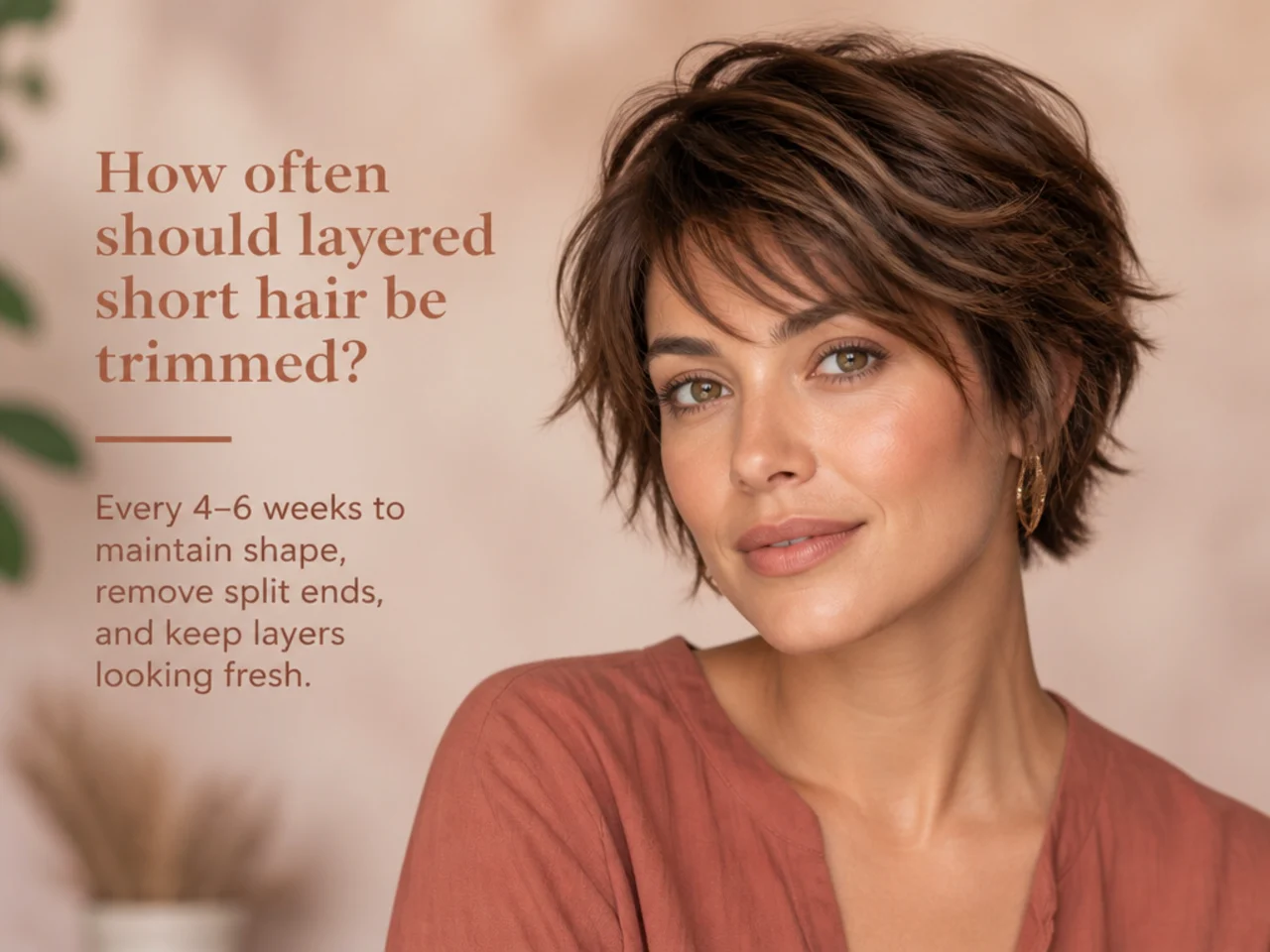 How often should layered short hair be trimmed?