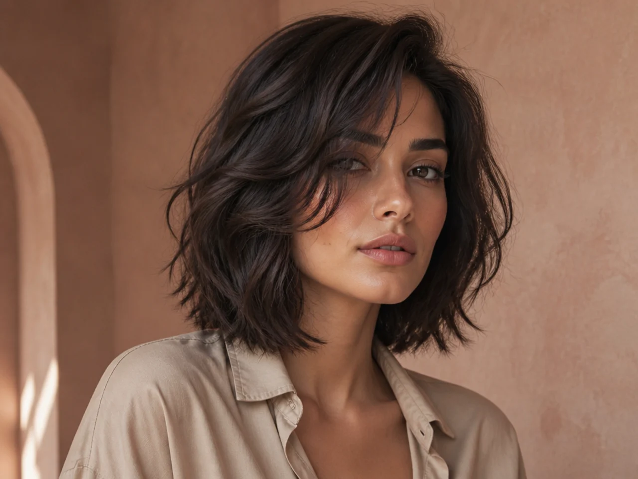 Voluminous Lob: Layer Cut Hairstyle