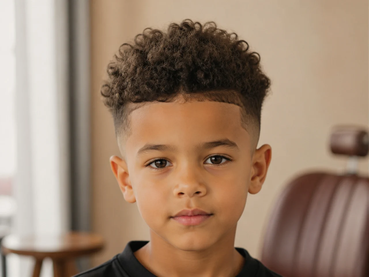 A young boy with unstyled natural curls