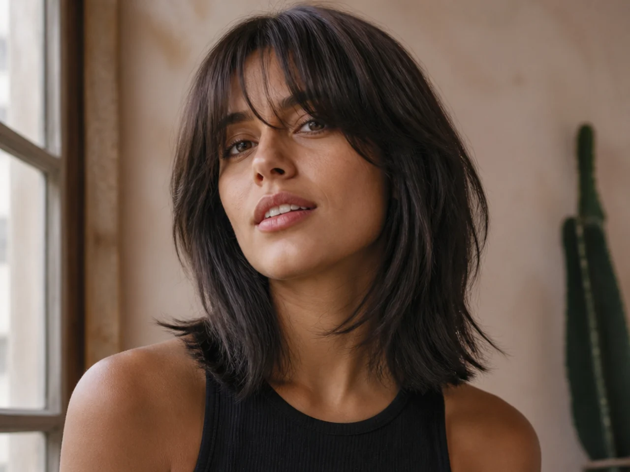 A lob with a heavy dense curtain fringe